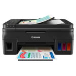 CANON PIXMA G4400 PRINTER WITH ADF 2 FINE Cartridges (Black and Colour) Refillable ink tank printer (WIFI DIRECT and CLOUD LINK) Rear tray: Max. 100 sheets (plain paper) ADF: Max. 20 sheets (plain paper)