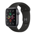 Apple Watch Series 5 (GPS Only, 44mm, Space Gray Aluminum, Black Sport Band)