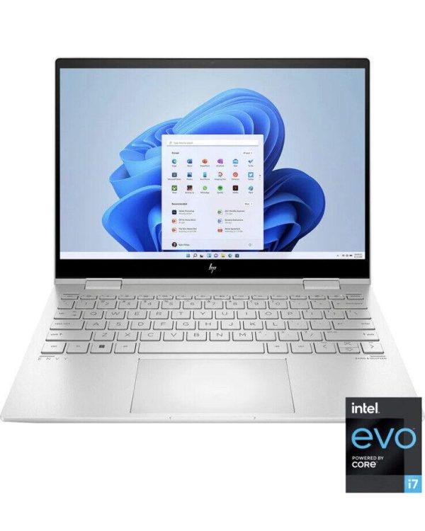 HP Envy X360 13-bf0013dx (66B41UA#ABA) Core i7-12th Gen., 8GB, 512GB SSD, 13.3” TouchScreen, Webcam, Intel Iris Xe Graphics, Win11 Home, Natural Silver, Backlit & ENG KBD