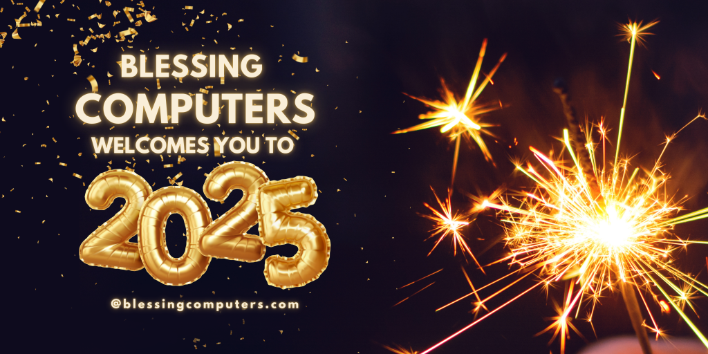 Black Gold Festive Happy New Year 2025 Banner 